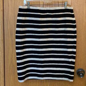 Joe Fresh stretch waist skirt, Black and White, 100% Cotton, new with tags